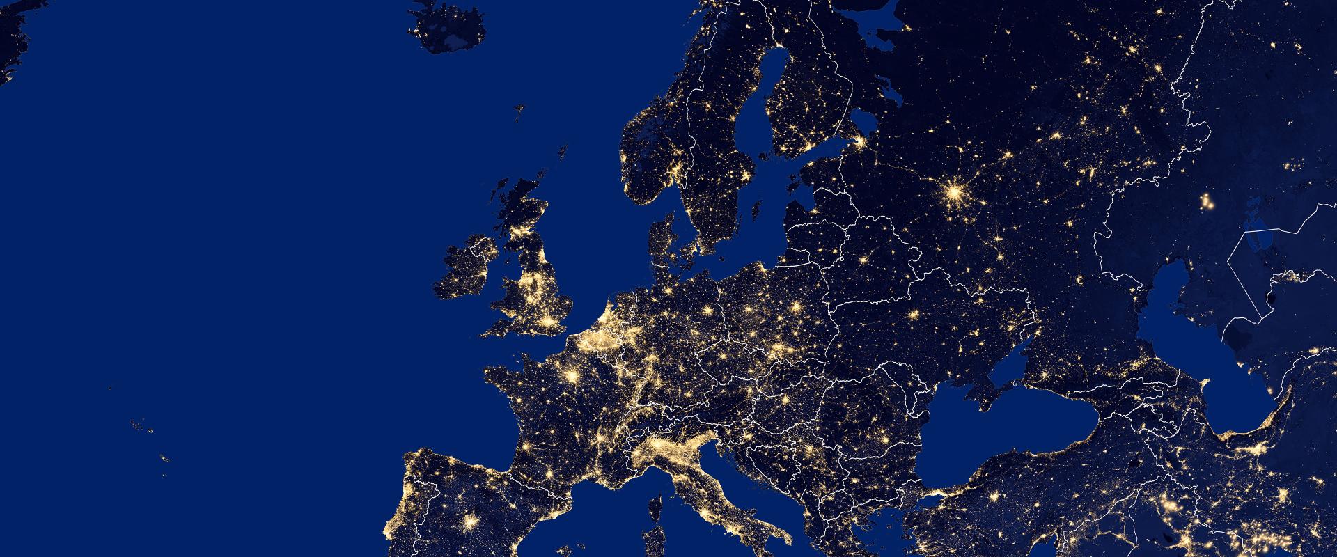Vue aérienne de l'Europe.