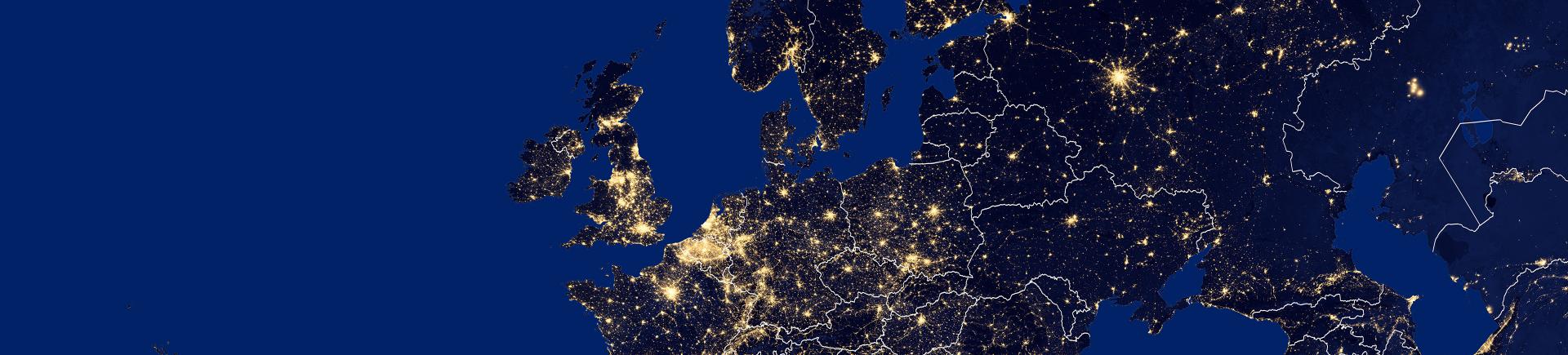 Vue aérienne de l'Europe.